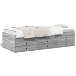 vidaXL Lit de jour et tiroirs sonoma gris 90x190 cm bois d'ingénierie