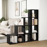 vidaXL Étagère séparatrice de pièce 4 niveaux noir 131 5x29x131 5 cm