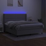 vidaXL Sommier à lattes de lit matelas LED Gris clair 180x200 cm Tissu