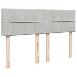 vidaXL Sommier à lattes de lit et matelas Gris clair 140x200cm Velours