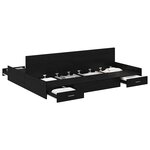 vidaXL Cadre de lit avec rangement avec tiroir Chêne noir 135 x 190 cm