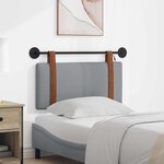 vidaXL Tête de lit suspendue Avec lumière LED Gris clair PU antique