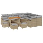 vidaXL Ensemble de canapé de jardin 13 Pièces Beige  Gris clair
