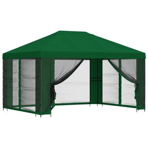 vidaXL Abri de jardin avec parois 4 × 3 m Vert Polyester et Acier