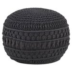 vidaXL Pouf fait à la main en macramé Anthracite 45x30 cm Coton