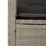 vidaXL Ensemble à manger de jardin et coussins 5 Pièces gris clair rotin