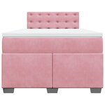 vidaXL Sommier à lattes de lit avec matelas rose 120x190 cm velours