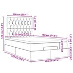 vidaXL Cadre de lit ottoman avec matelas gris clair 120x190 cm tissu