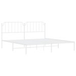 vidaXL Cadre de lit métal sans matelas et tête de lit blanc 193x203 cm