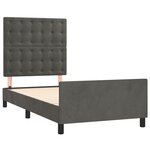 vidaXL Cadre de lit sans matelas gris foncé 80x200 cm velours