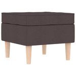 vidaXL Fauteuil avec repose-pied Marron foncé Tissu