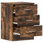 vidaXL Tables de chevet 2 Pièces Chêne fumé 38x35x56 cm Bois d'ingénierie