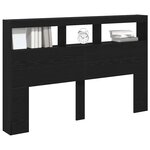vidaXL Armoire tête de lit avec LED chêne noir 160x17x102 cm