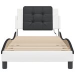 vidaXL Cadre de lit avec lumières LED blanc noir 90x200 cm similicuir