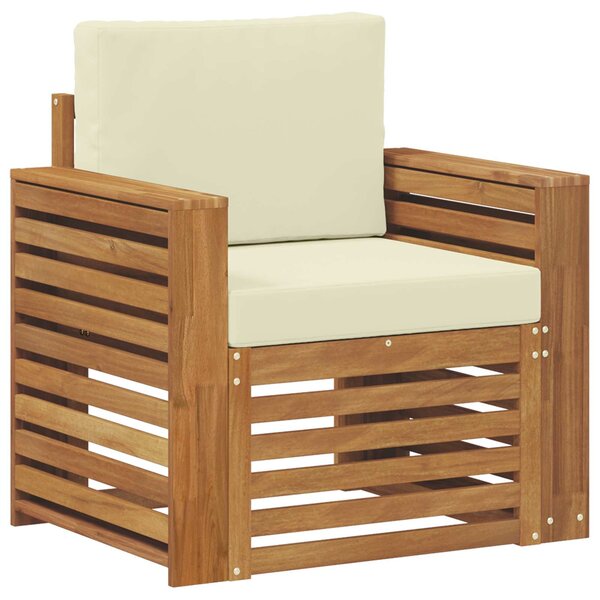 vidaXL Canapé d’extérieur Bois d'acacia massif et polyester Naturel