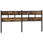 vidaXL Tête de lit chêne fumé 200 cm fer et bois d'ingénierie