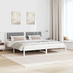 vidaXL Cadre de lit Gris clair 200 x 200 cm Pin massif