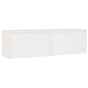 vidaXL Armoires murales 2 Pièces Blanc 60x30x35 cm Bois de pin massif