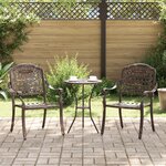 Chaises de jardin vidaXL 2 Pièces Aluminium moulé bronze