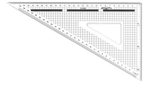 Equerre de coupe graduée 60° bord acier patin antiglisse 30 cm