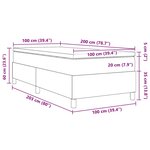vidaXL Lit ressort avec matelas gris clair  100 x 200 cm  tissu côtelé