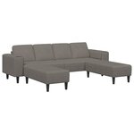Sofa en tissu avec coussin Gris clair Tissu en velours côtelé