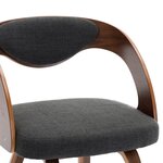 vidaXL Chaises à manger lot de 6 gris foncé bois courbé et tissu