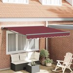 vidaXL Auvent Rétractable Rouge bordeaux 350x250 cm tissu