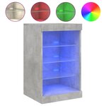 vidaXL Buffet avec lumières LED gris béton 41x37x67 cm