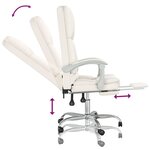 Fauteuil de massage inclinable de bureau informatique étude similicuir crème 02_0025402