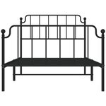 vidaXL Cadre de lit métal sans matelas avec pied de lit noir 107x203cm