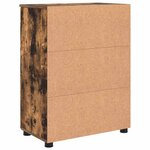vidaXL Cabinet de salle de bain avec porte Chêne fumé 60 x 35 x 80 cm
