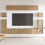 vidaXL Unites TV Montage mural 4 Pièces Chêne artisanal Bois d'ingénierie