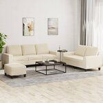 vidaXL Ensemble de canapés 3 Pièces crème tissu