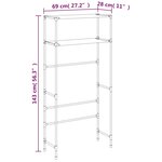 vidaXL Support de rangement 2 niveaux sur la machine à laver Gris Fer