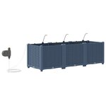 Jardinières vidaXL avec système d'irrigation 3 Pièces Gris