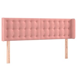 vidaXL Tête de lit avec oreilles Rose 147x16x78/88 cm Velours