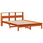 vidaXL Lit bibliothèque sans matelas cire marron 120x190cm pin massif