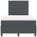 vidaXL Lit à ressort LED Gris foncé et blanc 120 x 190 cm