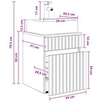 vidaXL Meuble-sèche avec évier mural Blanc brillant 39 x 41 x 62 5 cm