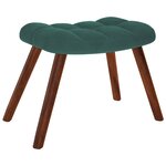 vidaXL Chaise à bascule avec tabouret en velours vert foncé