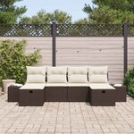 vidaXL Ensemble de canapé de jardin 6 Pièces Marron polyrotin