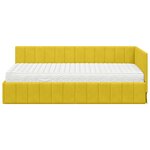 vidaXL Cadre de lit d'angle avec matelas 2 Pièces Jaune Velours