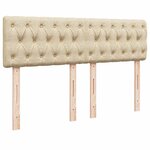 vidaXL Sommier à lattes de lit avec matelas Crème 140x200 cm Tissu