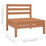 vidaXL Salon de jardin 8 Pièces Bois de pin massif Marron miel