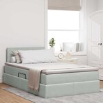 vidaXL Lit de Rangement avec matelas Gris clair 120 x 200 cm Velours