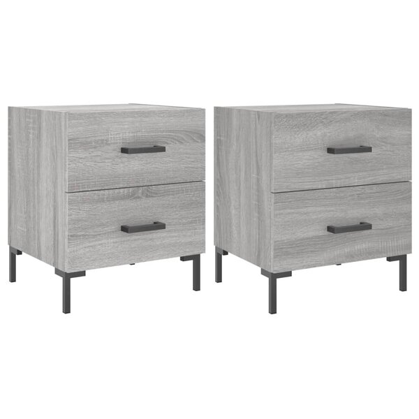 vidaXL Tables de chevet 2 Pièces sonoma gris 40x35x47 5 cm