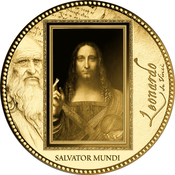 Monnaie SALVATOR MUNDI Da Vinci 1/200 Oz Or 5000 Francs Gabon