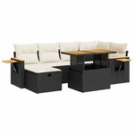 vidaXL Salon de jardin 8 Pièces avec coussins noir résine tressée