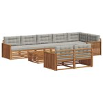 vidaXL Ensemble de canapés d'extérieur 9 pc Gris Naturel et Clair